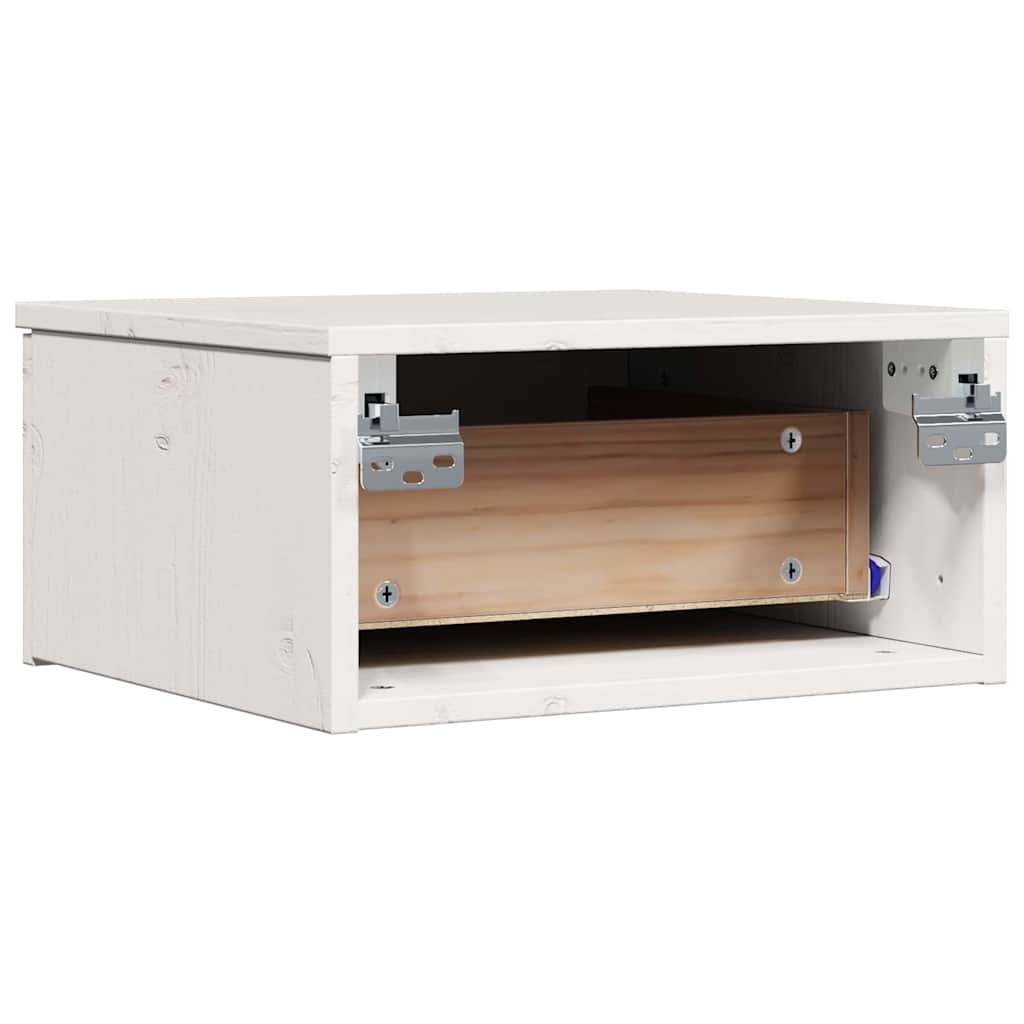 Table de chevet Blanc 37 x 35 x 18,5 cm Bois massif en pin