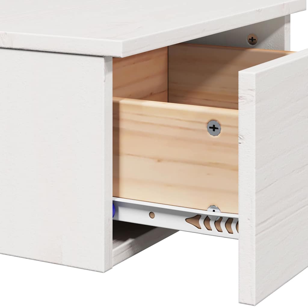 Table de chevet avec tiroir 2 pcs Blanc 37 x 35 x 18,5 cm - XIOS