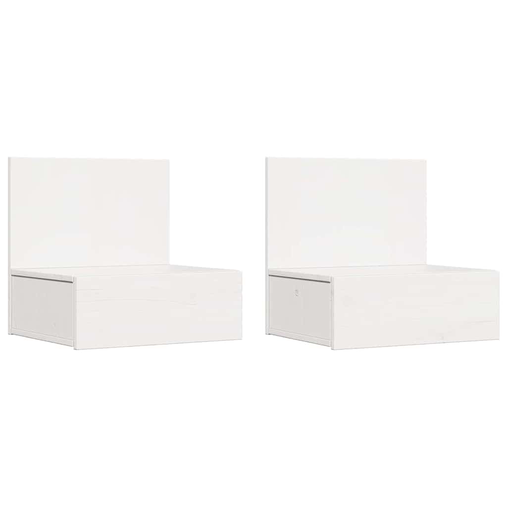 Table de chevet avec tiroir 2 pcs Blanc 42 x 32,5 x 40 cm