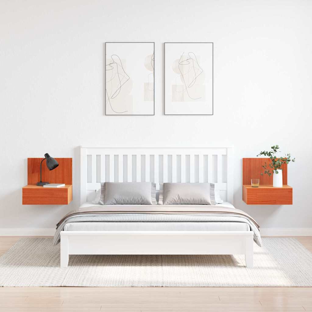 Table de chevet avec tiroir 2 pcs Brun cire 42 x 32,5 x 40 cm