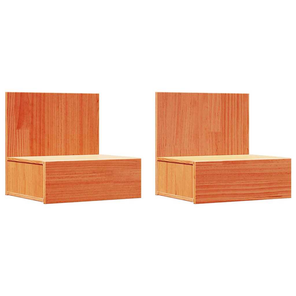 Table de chevet avec tiroir 2 pcs Brun cire 42 x 32,5 x 40 cm - XIOS