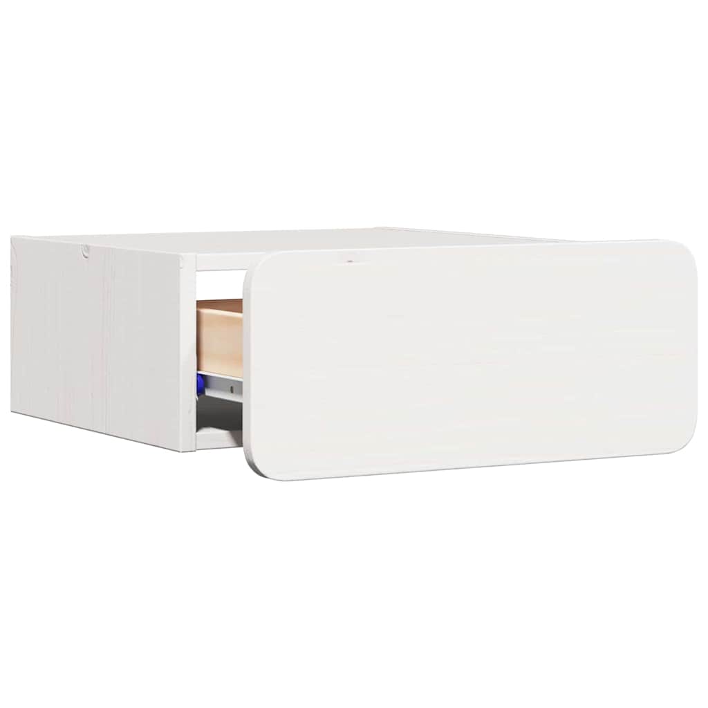 Table de chevet Blanc 39 x 34 x 16,5 cm Bois massif en pin