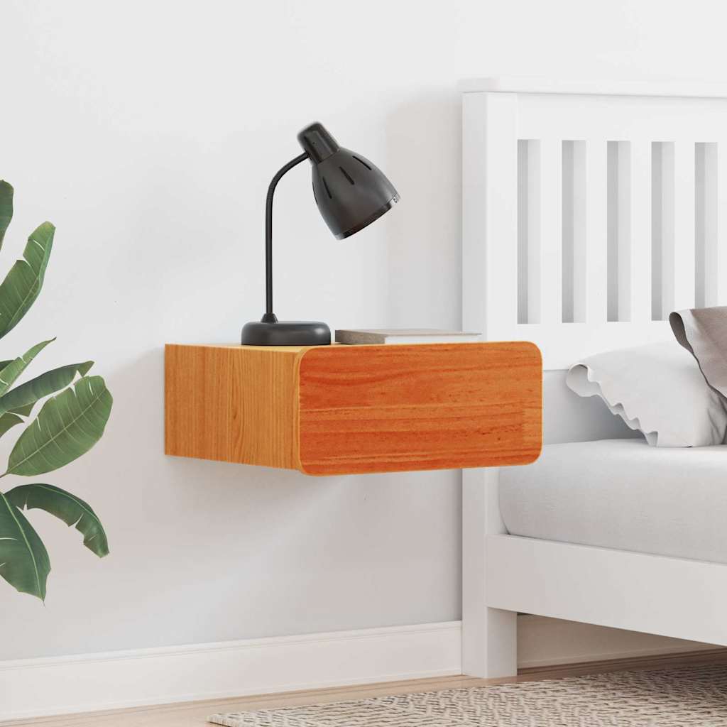 Table de chevet Brun cire 39 x 34 x 16,5 cm Bois massif en pin