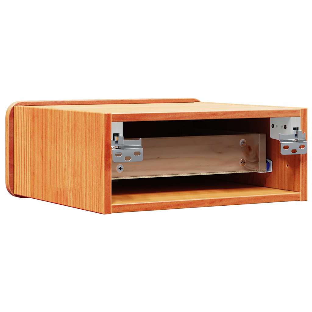 Table de chevet Brun cire 39 x 34 x 16,5 cm Bois massif en pin