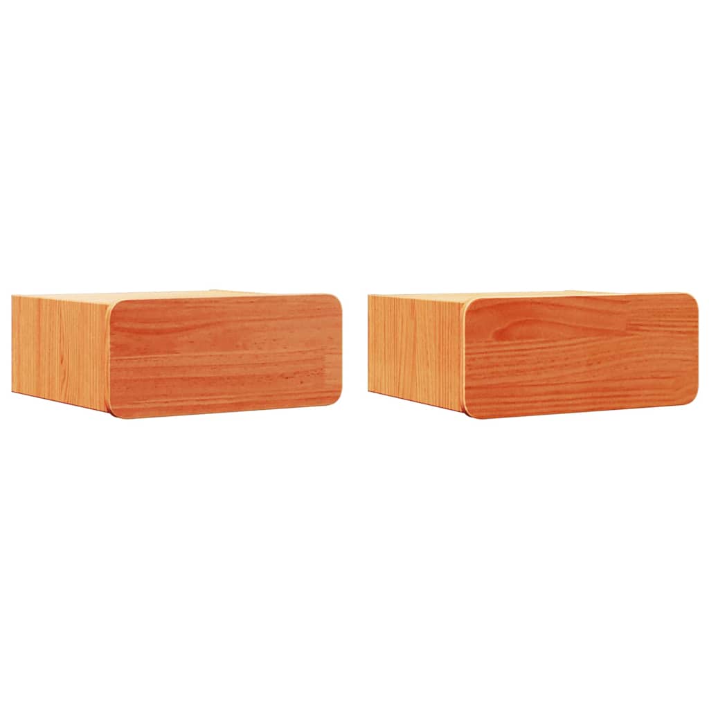 Table de chevet avec tiroir 2 pcs Brun cire 39 x 34 x 16,5 cm - XIOS