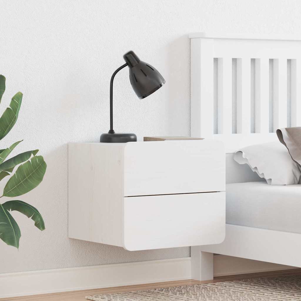 Table de chevet Blanc 39 x 34 x 33 cm Bois massif en pin - XIOS