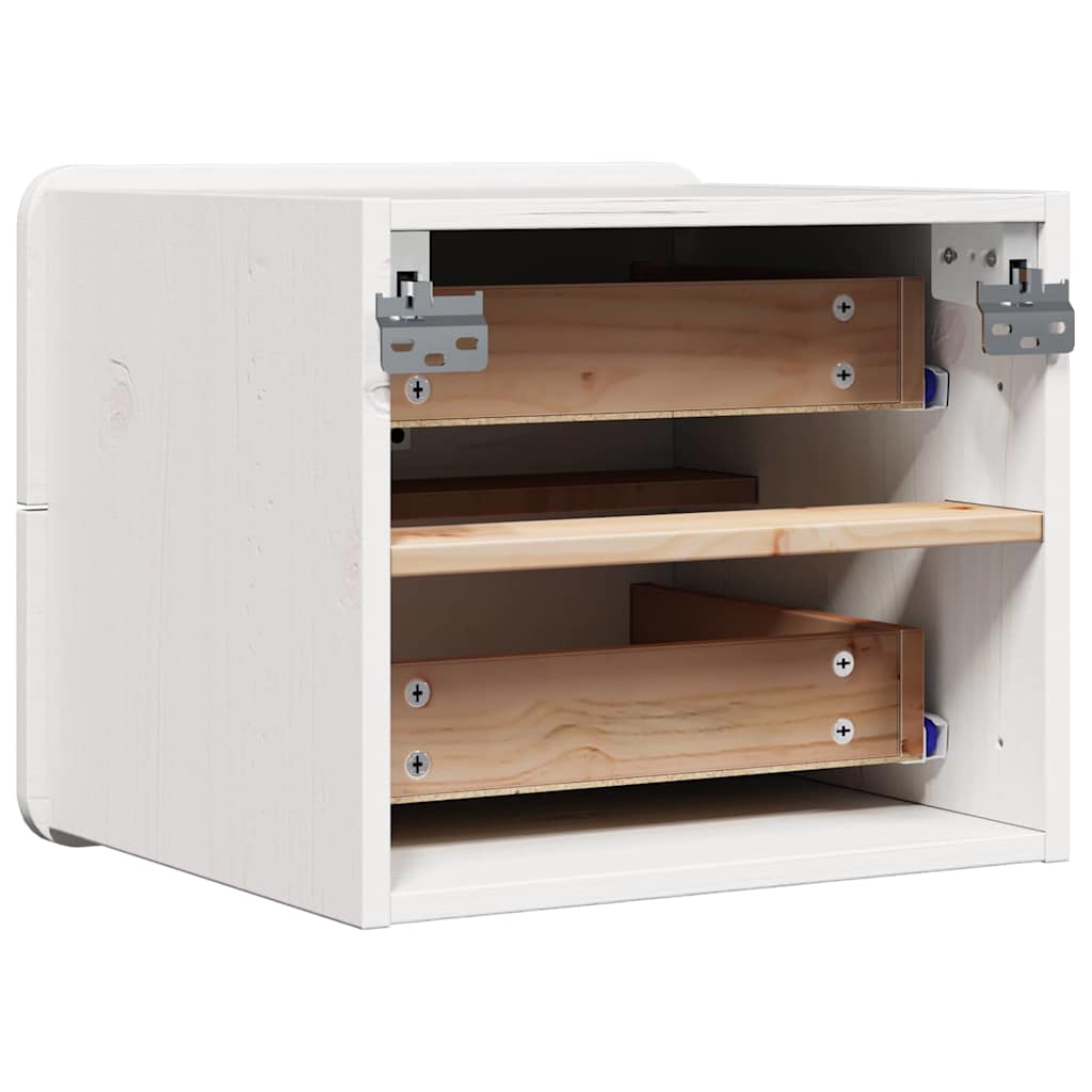 Table de chevet Blanc 39 x 34 x 33 cm Bois de pin massif