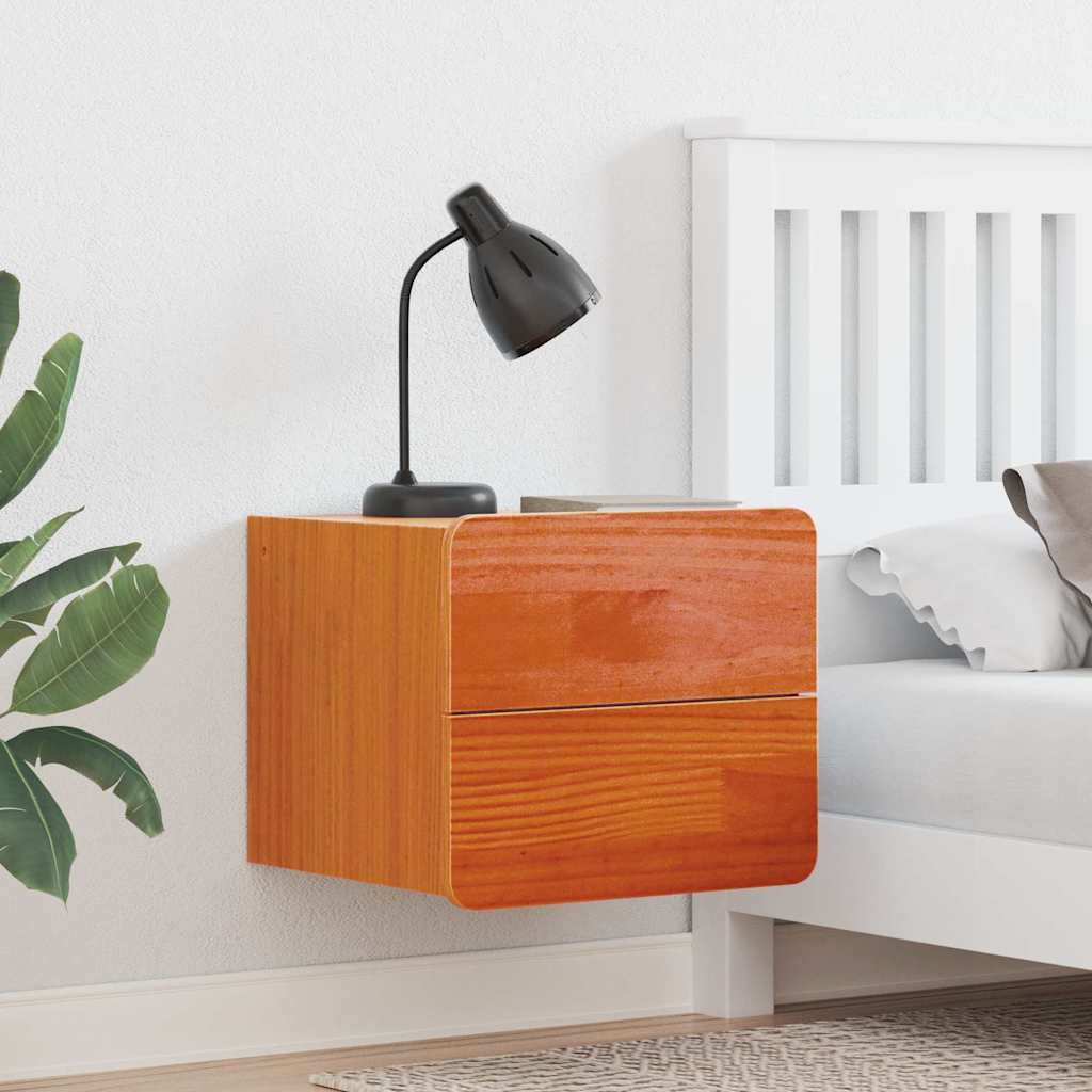 Table de chevet Brun cire 39 x 34 x 33 cm Bois de pin massif - XIOS