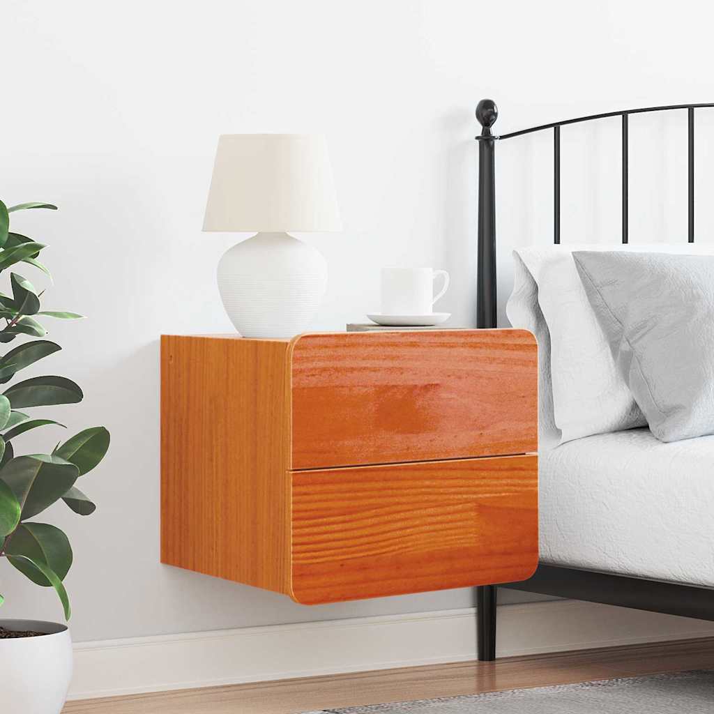 Table de chevet Brun cire 39 x 34 x 33 cm Bois de pin massif - XIOS