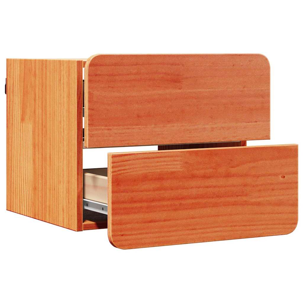 Table de chevet Brun cire 39 x 34 x 33 cm Bois de pin massif - XIOS