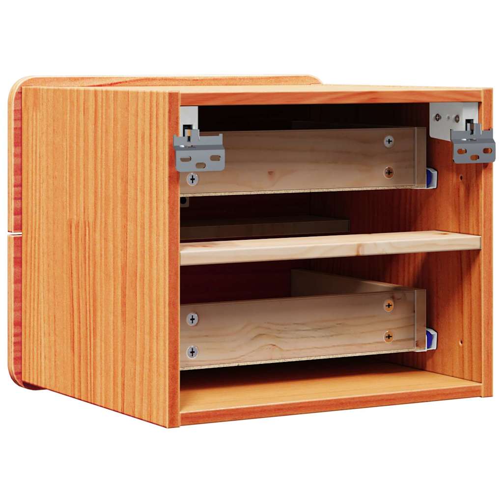Table de chevet Brun cire 39 x 34 x 33 cm Bois de pin massif - XIOS
