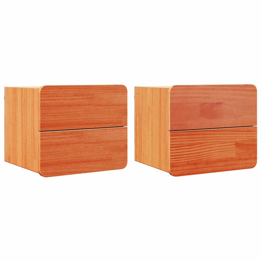 Table de chevet 2 pcs Marron 39 x 34 x 33 cm Bois de pin massif