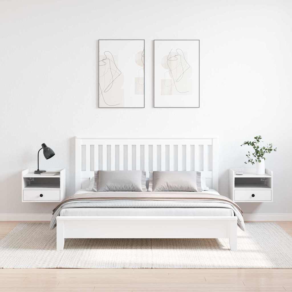 Table de chevet avec tiroir 2 pcs Blanc 38 x 36 x 29,5 cm - XIOS