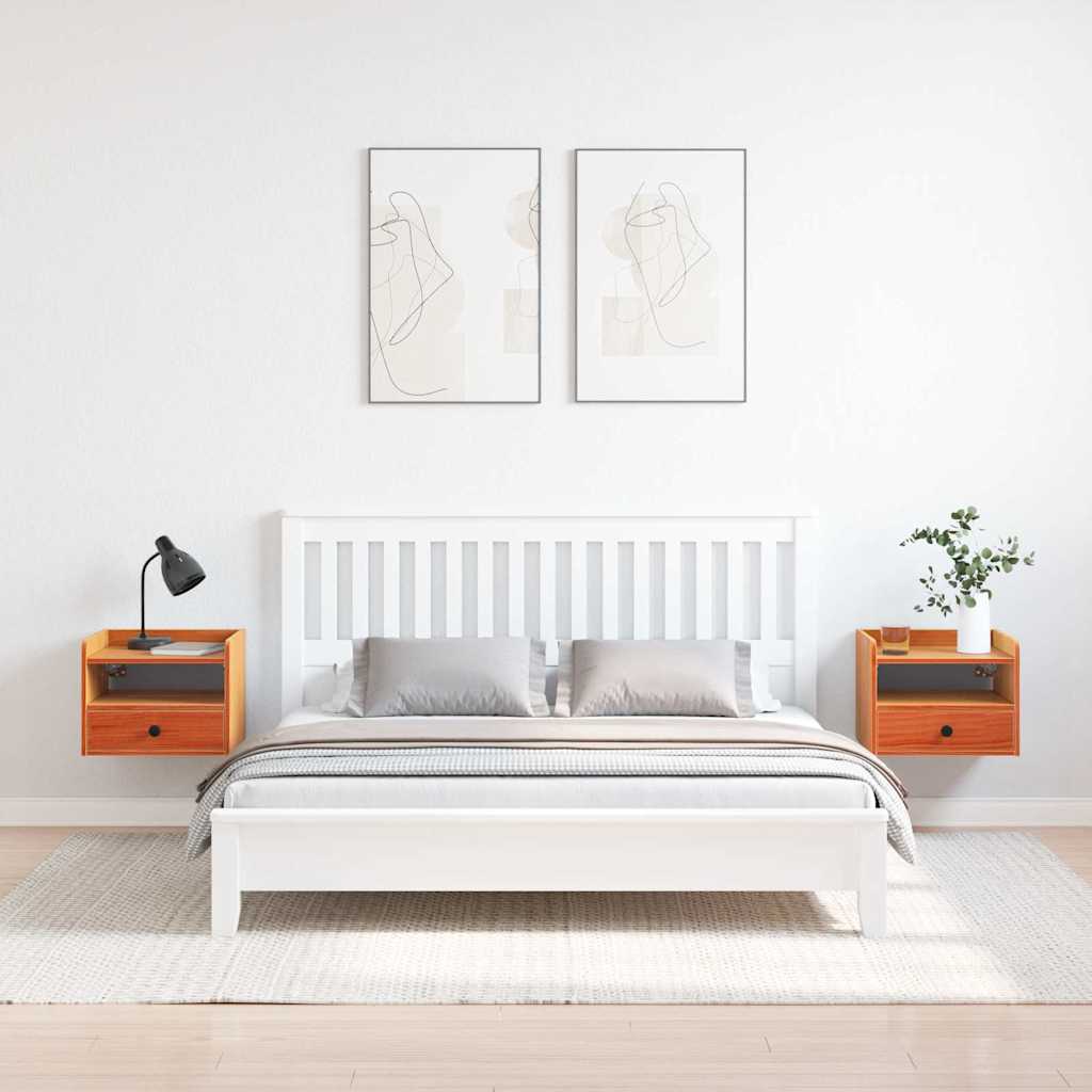 Table de chevet avec tiroir 2 pcs Marron cire 38 x 36 x 29,5 cm - XIOS