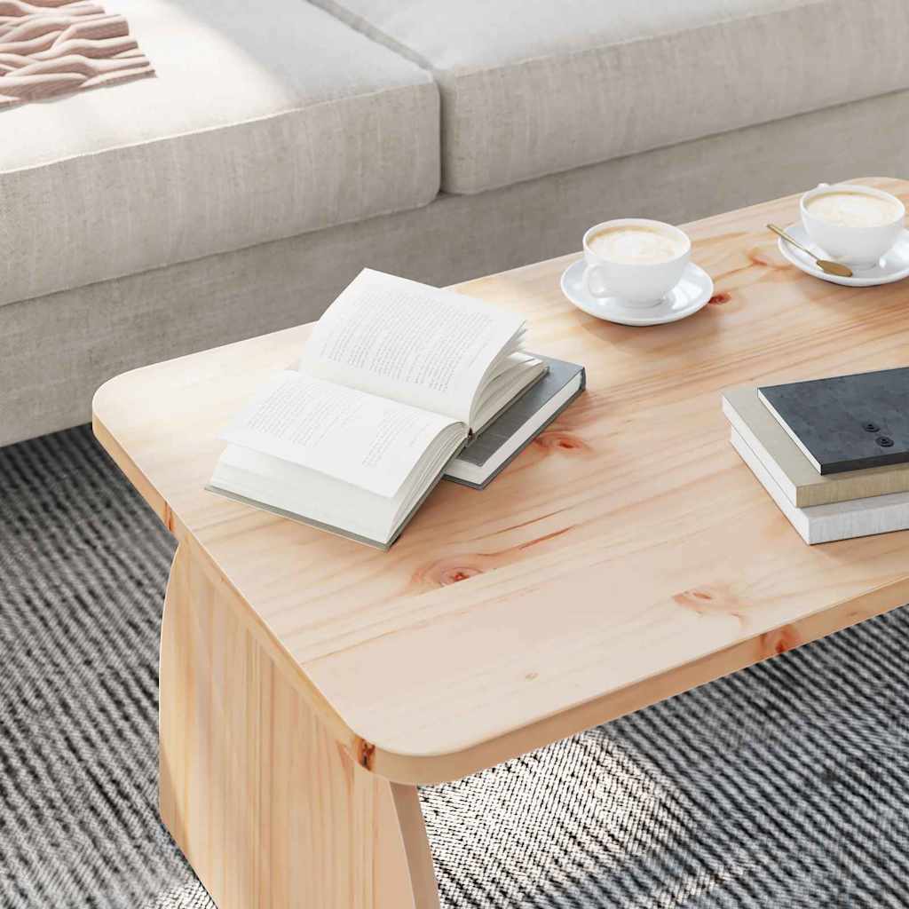 Table basse Naturel 80 x 50 x 31 cm Bois massif en pin - XIOS