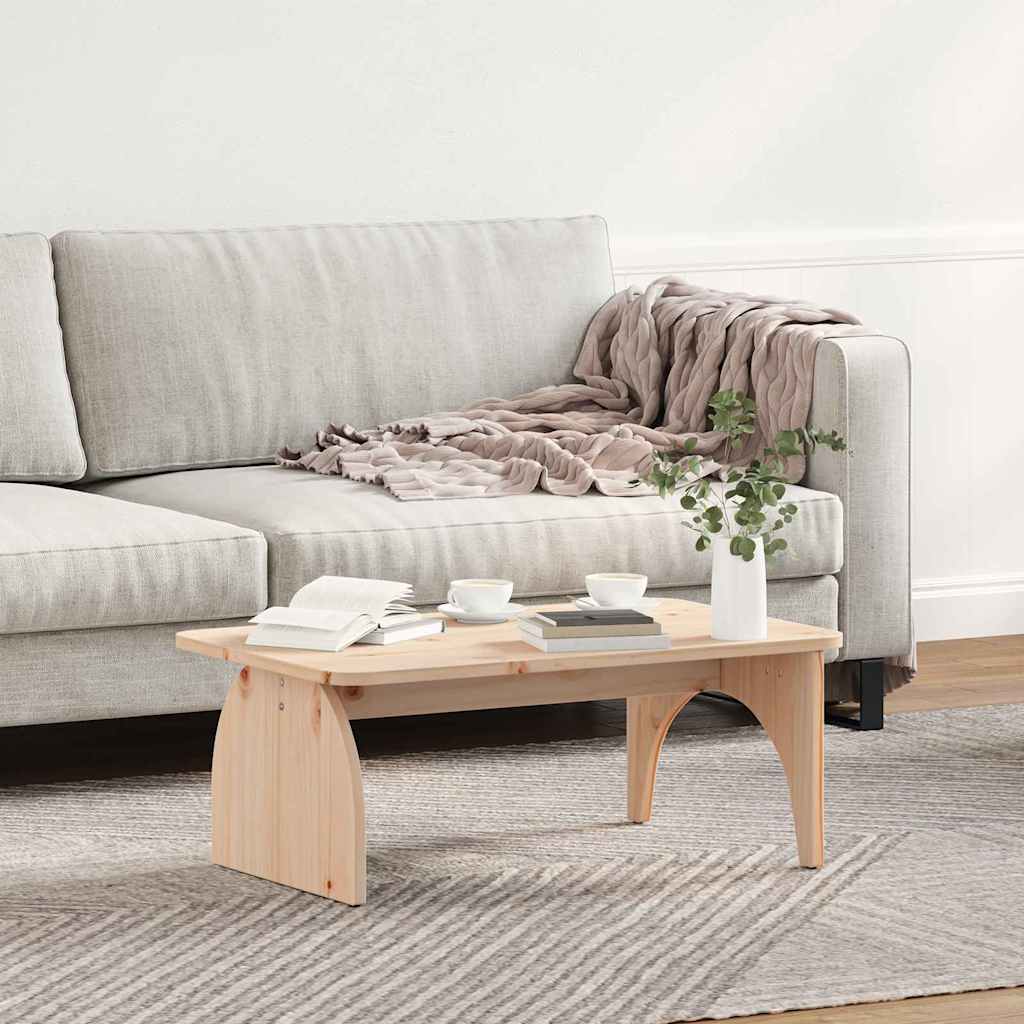Table basse Naturel 80 x 50 x 31 cm Bois massif en pin - XIOS