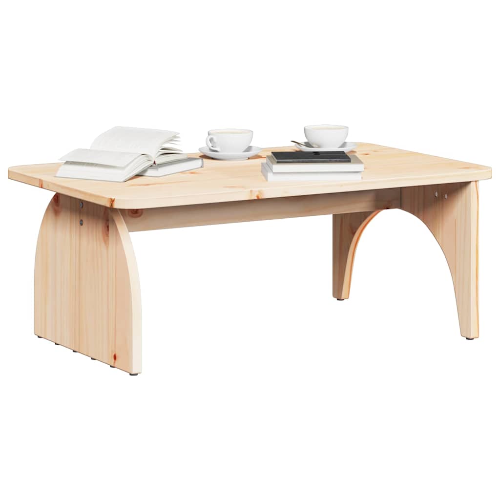 Table basse Naturel 80 x 50 x 31 cm Bois massif en pin - XIOS