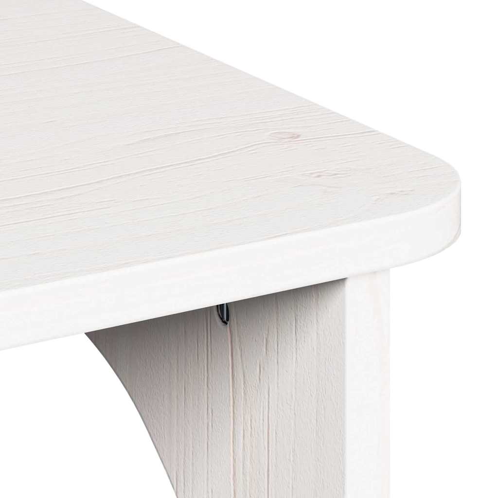 Table basse Blanc 80 x 50 x 31 cm Bois massif en pin - XIOS