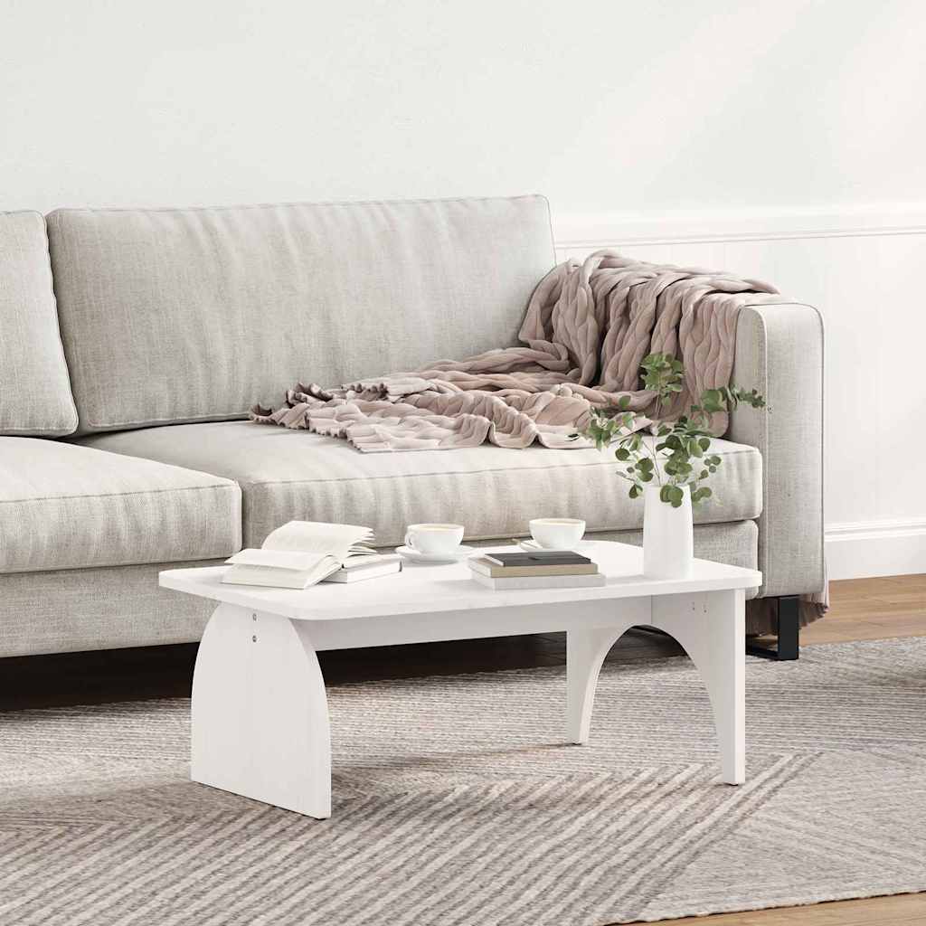 Table basse Blanc 80 x 50 x 31 cm Bois massif en pin - XIOS