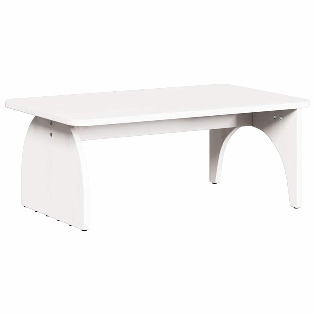 Table basse Blanc 80 x 50 x 31 cm Bois massif en pin - XIOS