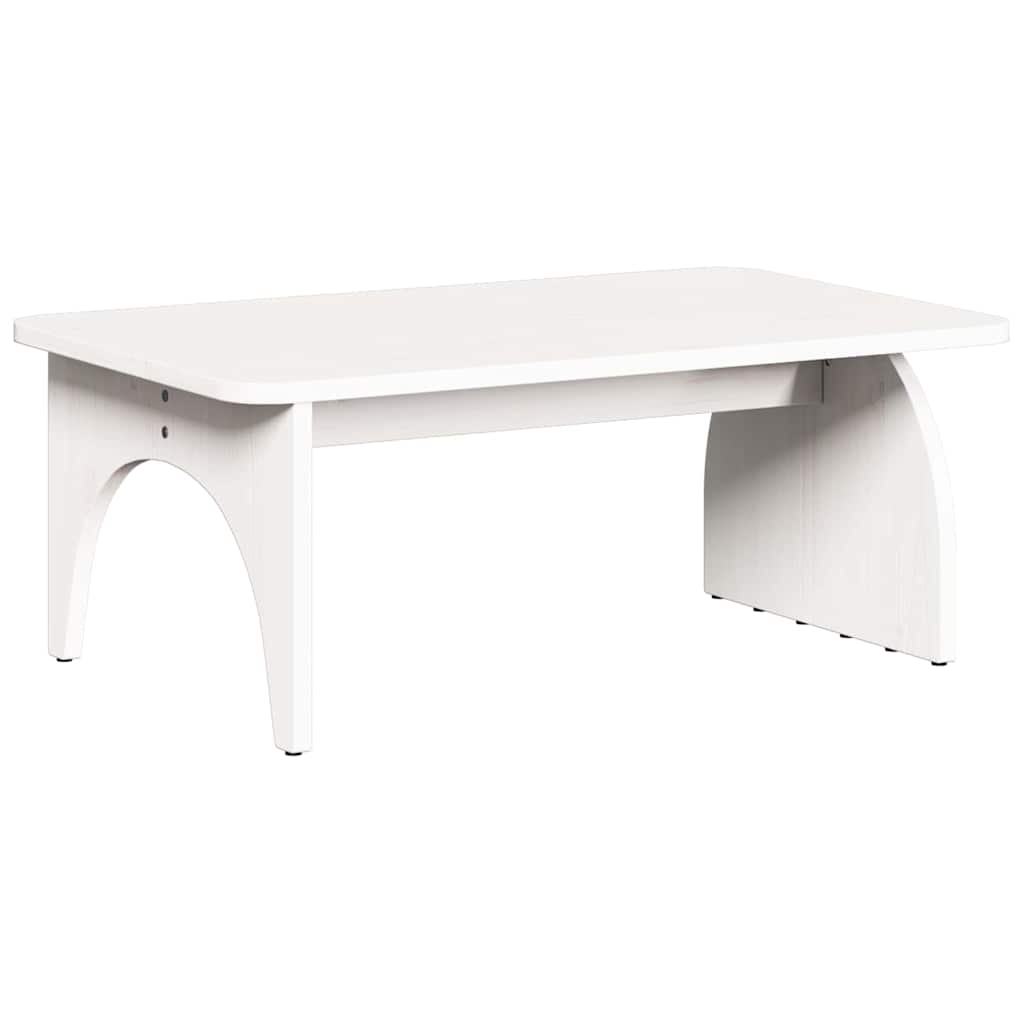 Table basse Blanc 80 x 50 x 31 cm Bois massif en pin - XIOS