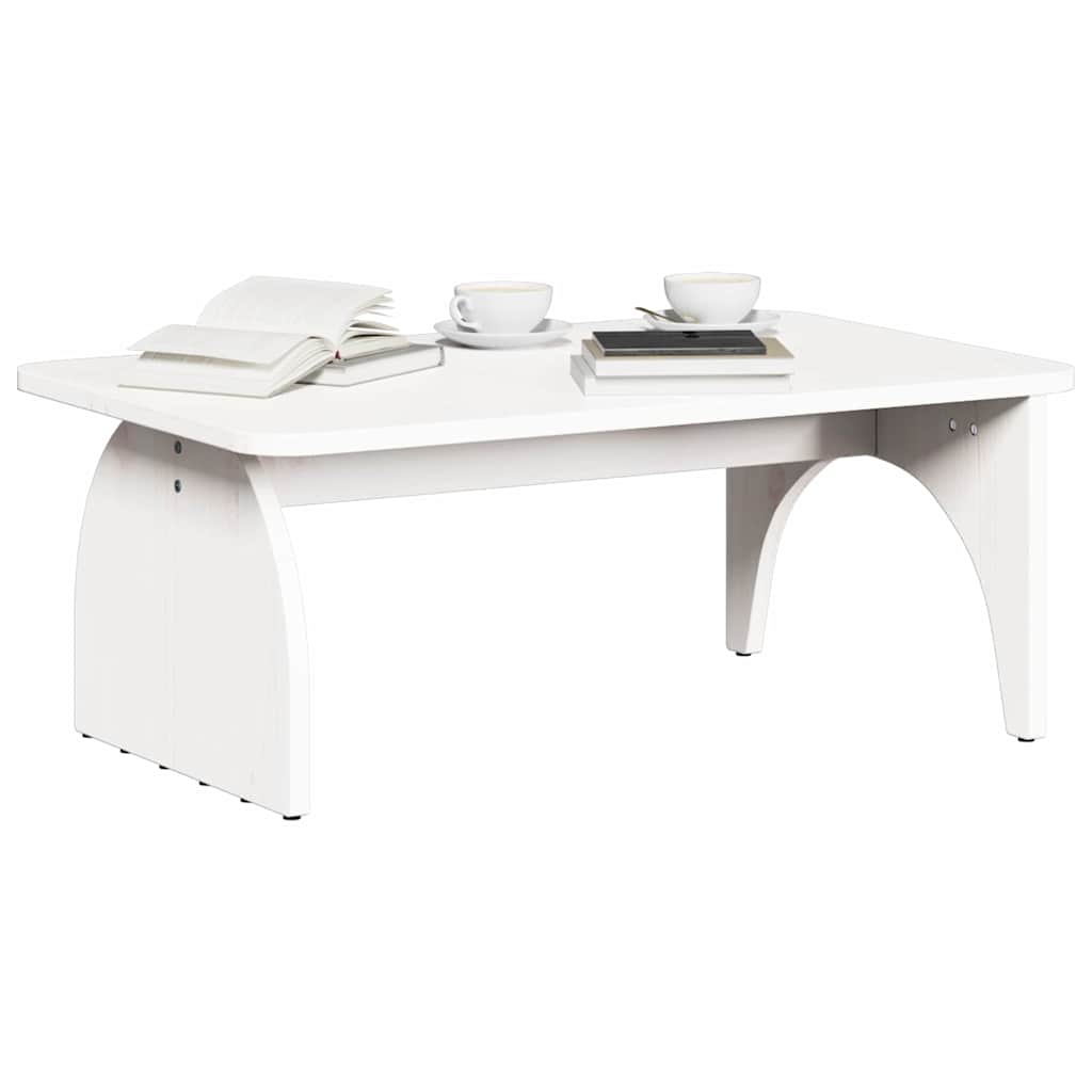 Table basse Blanc 80 x 50 x 31 cm Bois massif en pin - XIOS