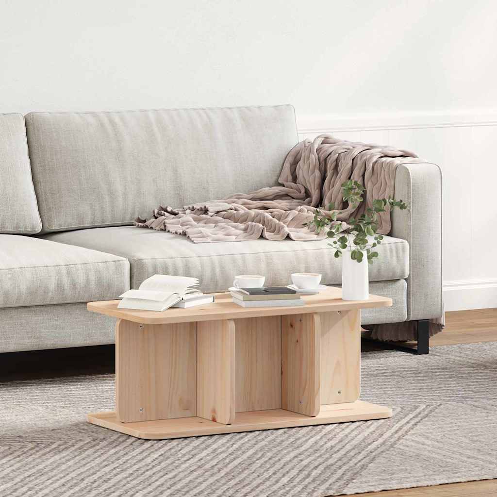 Table basse Naturel 80 x 39,5 x 33,5 cm Bois massif en pin - XIOS