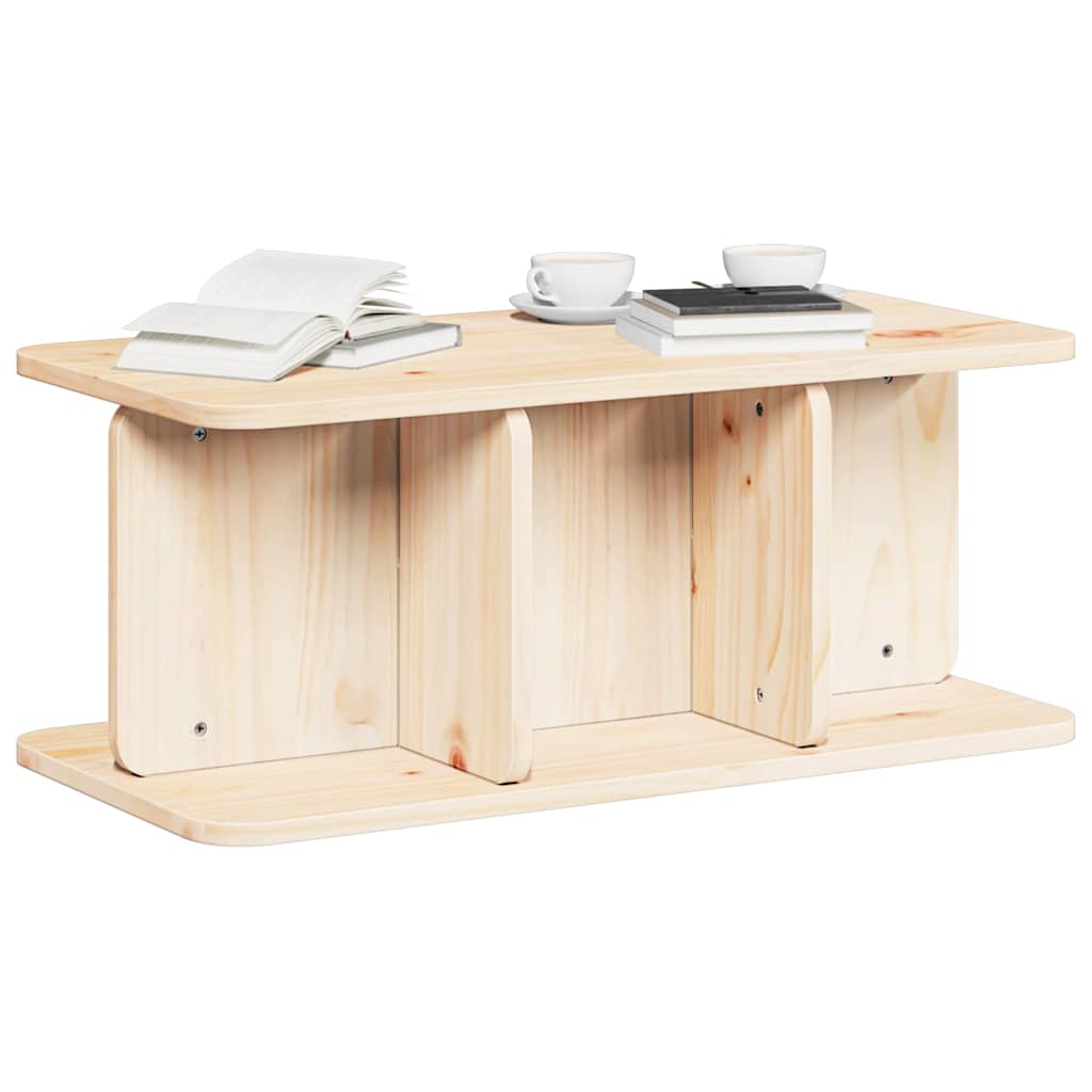Table basse Naturel 80 x 39,5 x 33,5 cm Bois massif en pin - XIOS
