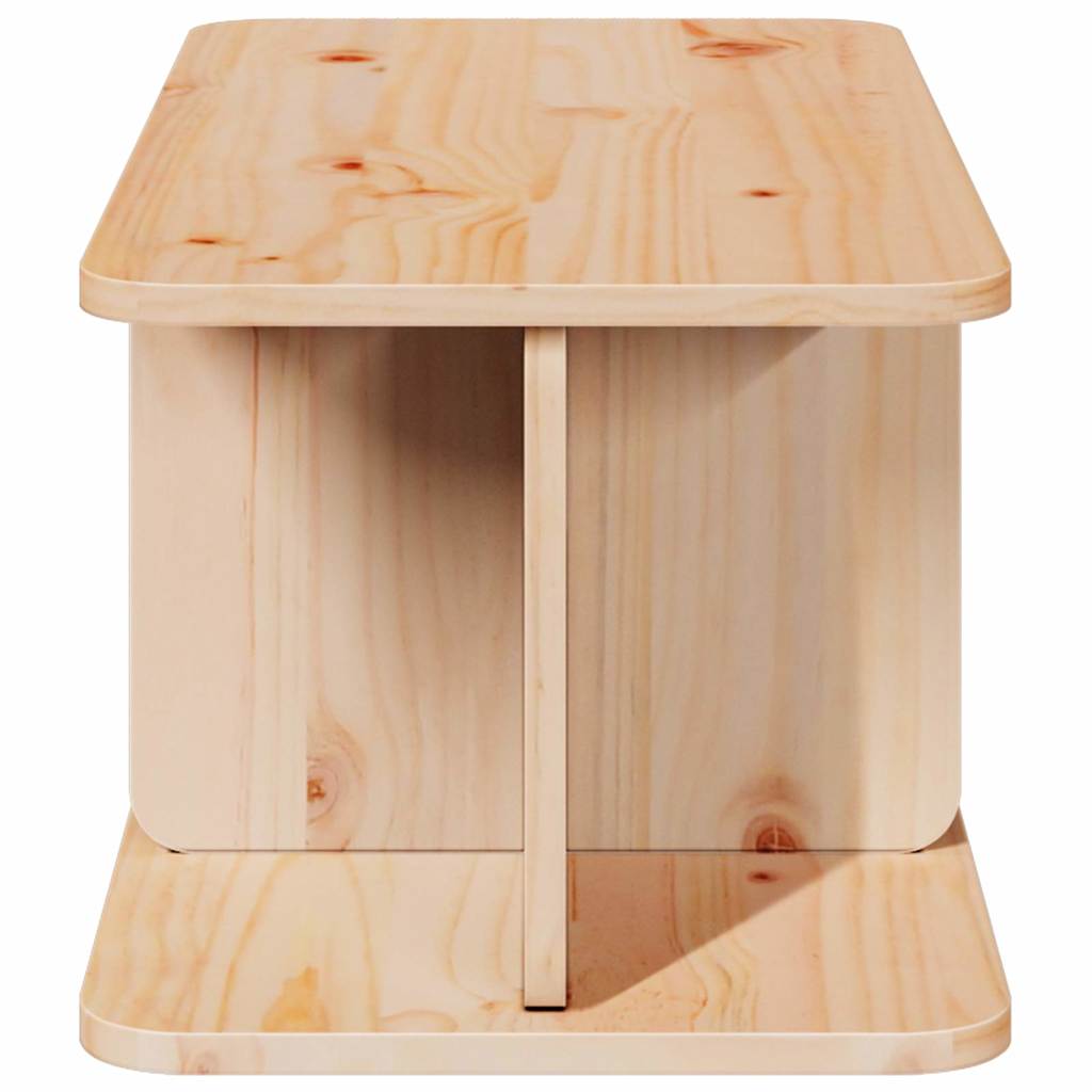 Table basse Naturel 80 x 39,5 x 33,5 cm Bois massif en pin - XIOS