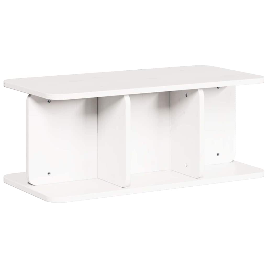 Table basse Blanc 80 x 39,5 x 33,5 cm Bois massif en pin - XIOS
