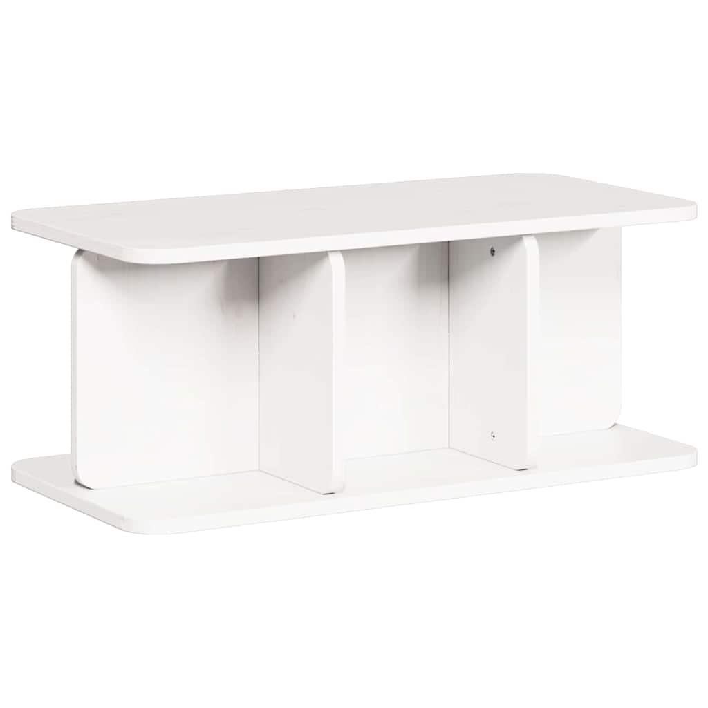 Table basse Blanc 80 x 39,5 x 33,5 cm Bois massif en pin - XIOS