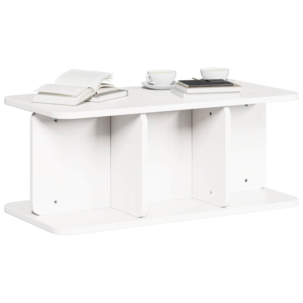 Table basse Blanc 80 x 39,5 x 33,5 cm Bois massif en pin - XIOS