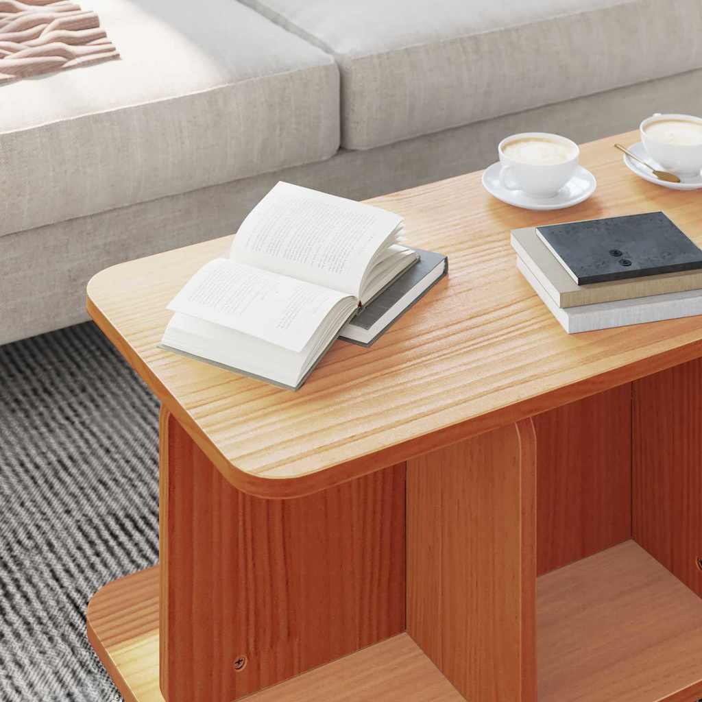 Table basse Brun cire 80 x 39,5 x 33,5 cm Bois massif en pin - XIOS