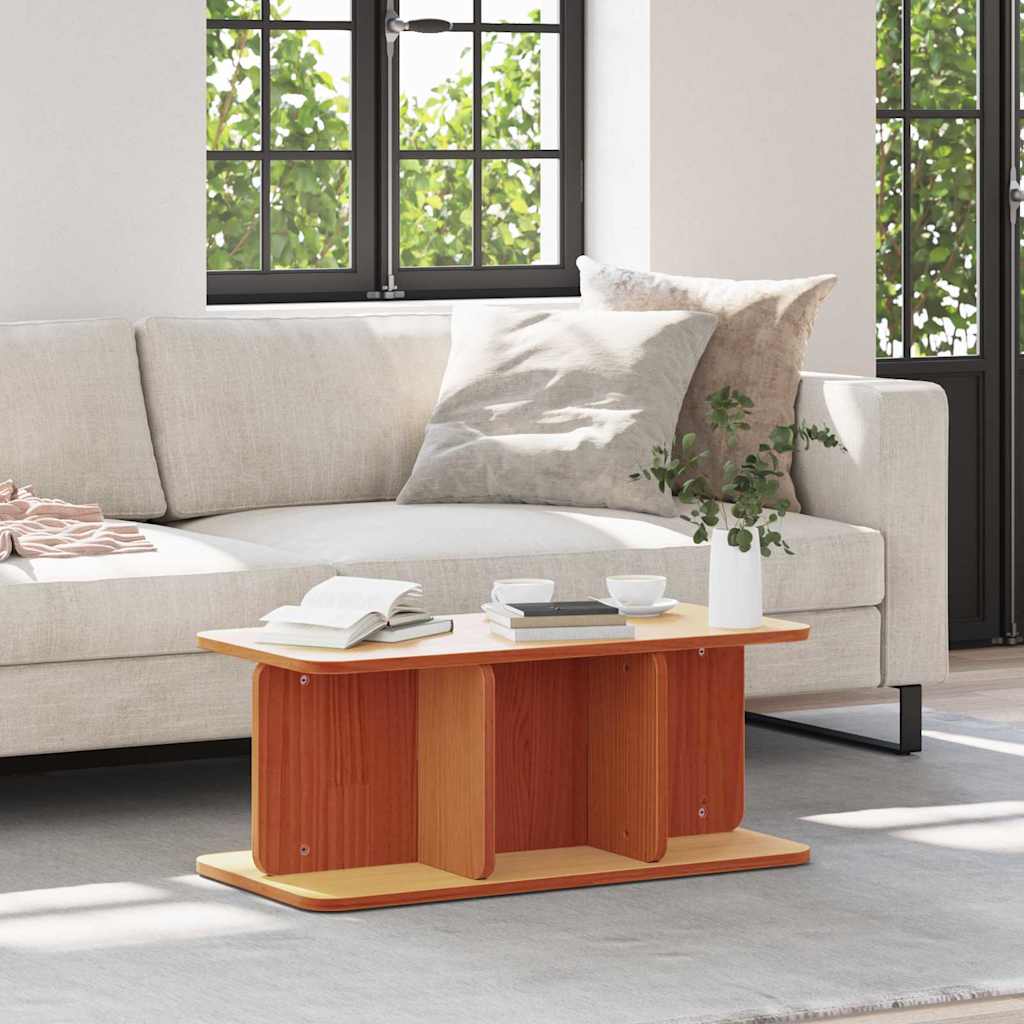 Table basse Brun cire 80 x 39,5 x 33,5 cm Bois massif en pin - XIOS