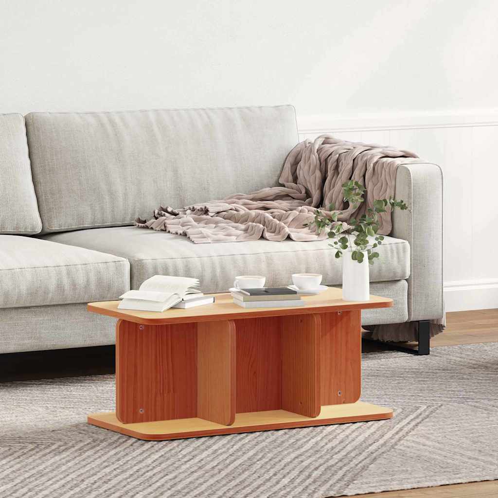 Table basse Brun cire 80 x 39,5 x 33,5 cm Bois massif en pin - XIOS