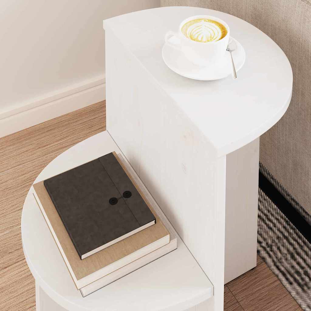 Table basse Blanc 50 x 40 x 50 cm Bois massif en pin - XIOS