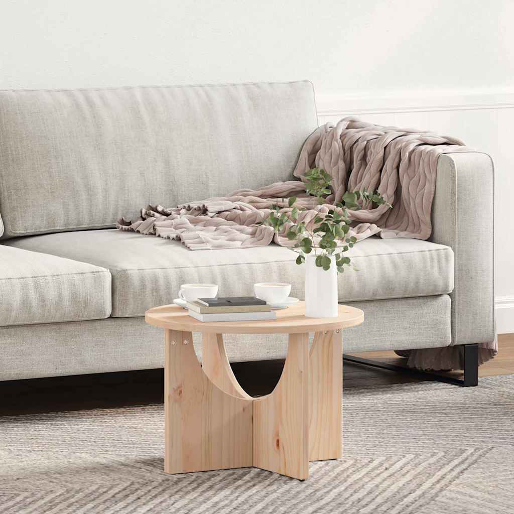 Table basse Naturel 50 x 50 x 35 cm Bois massif en pin - XIOS