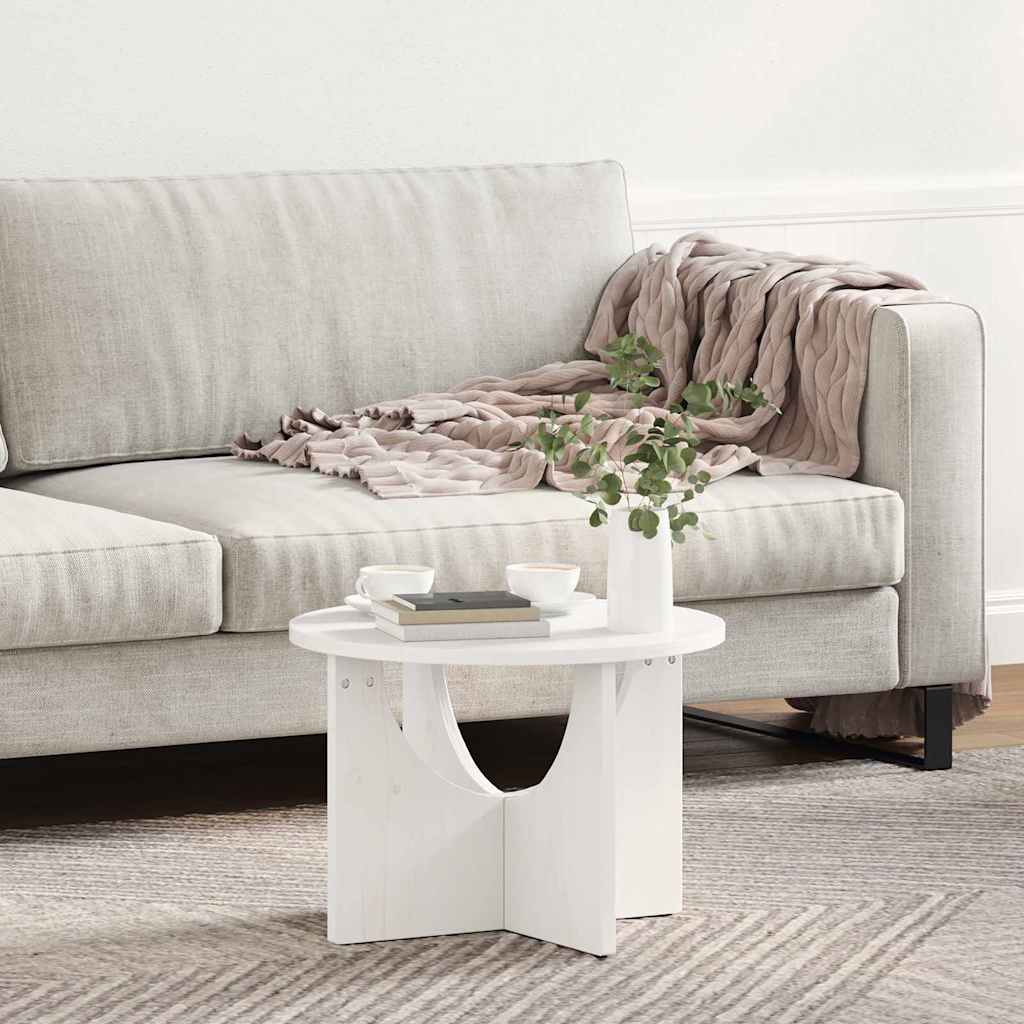 Table basse Blanc 50 x 50 x 35 cm Bois massif en pin - XIOS