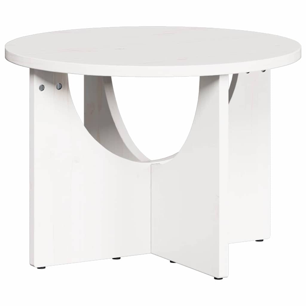 Table basse Blanc 50 x 50 x 35 cm Bois massif en pin - XIOS