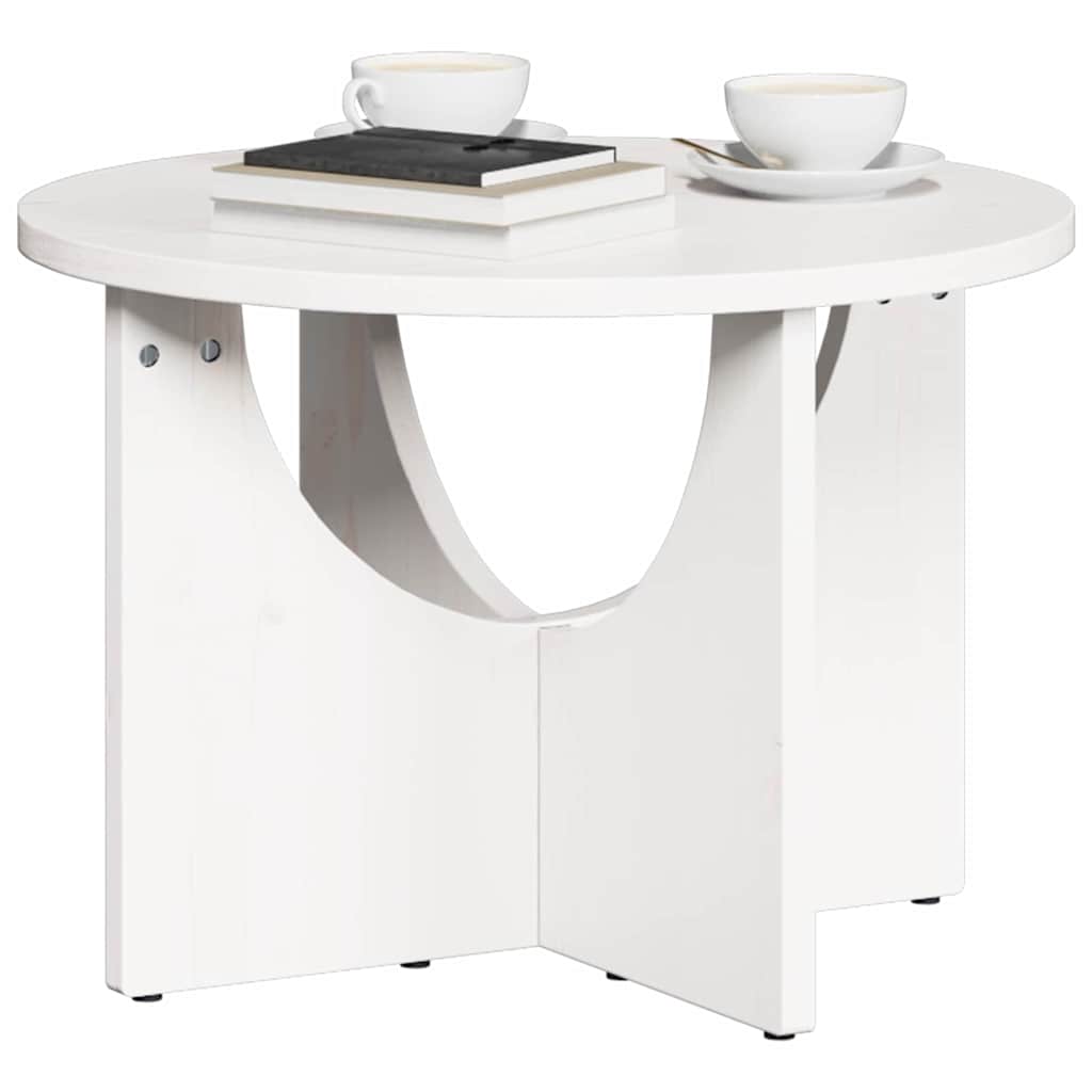 Table basse Blanc 50 x 50 x 35 cm Bois massif en pin - XIOS