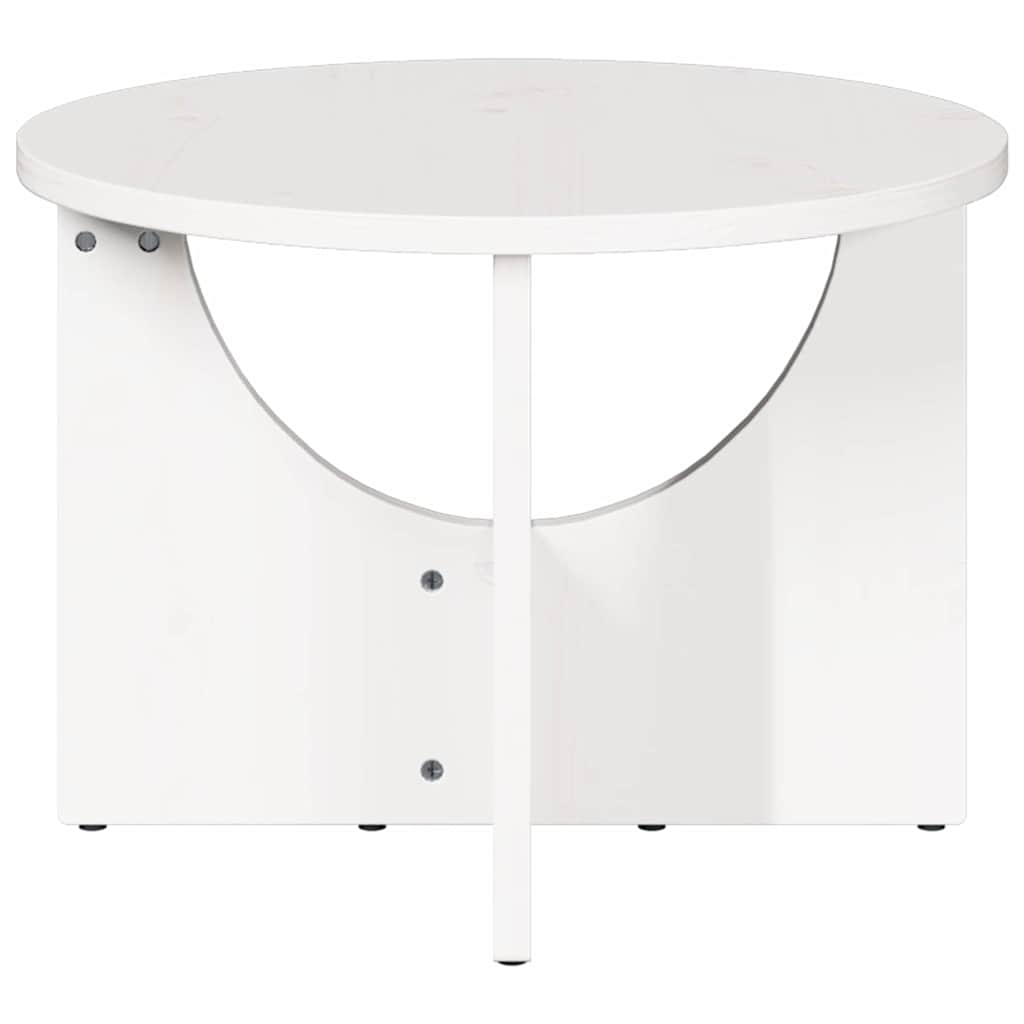 Table basse Blanc 50 x 50 x 35 cm Bois massif en pin - XIOS