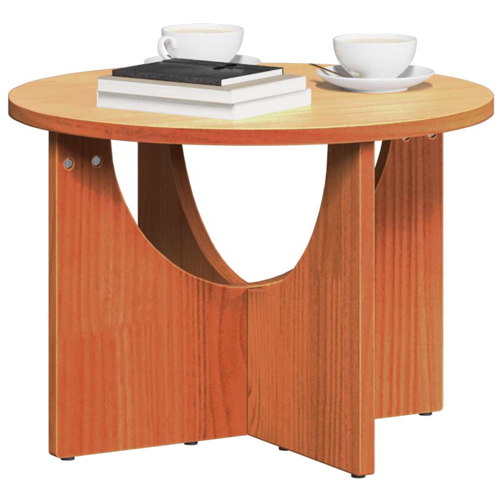 Table basse Marron cire 50 x 50 x 35 cm Bois massif en pin - XIOS