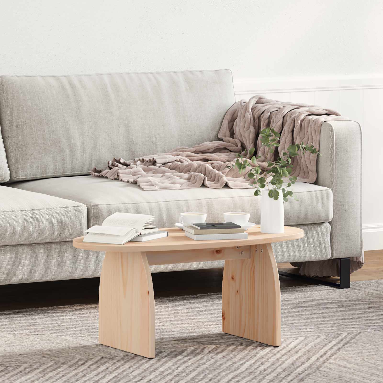 Table basse Marron 80 x 40 x 35 cm Pin massif - XIOS