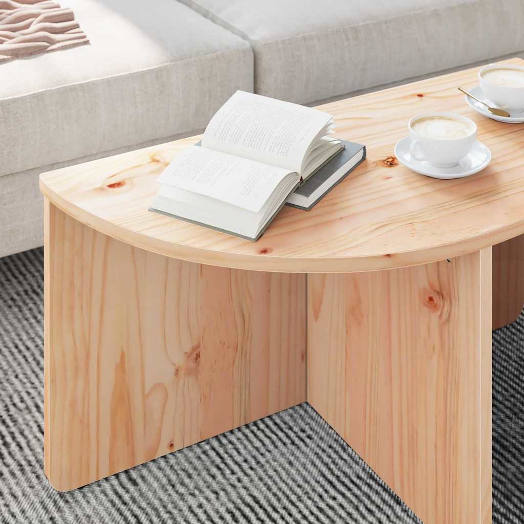 Table basse 2 pcs Naturel 79 x 39,5 x 40 cm Bois massif en pin - XIOS