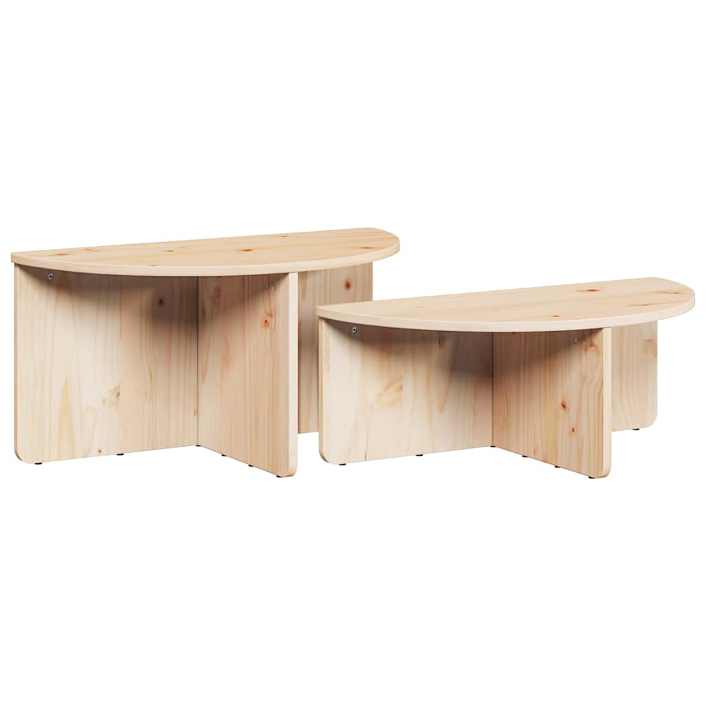 Table basse 2 pcs Naturel 79 x 39,5 x 40 cm Bois massif en pin - XIOS
