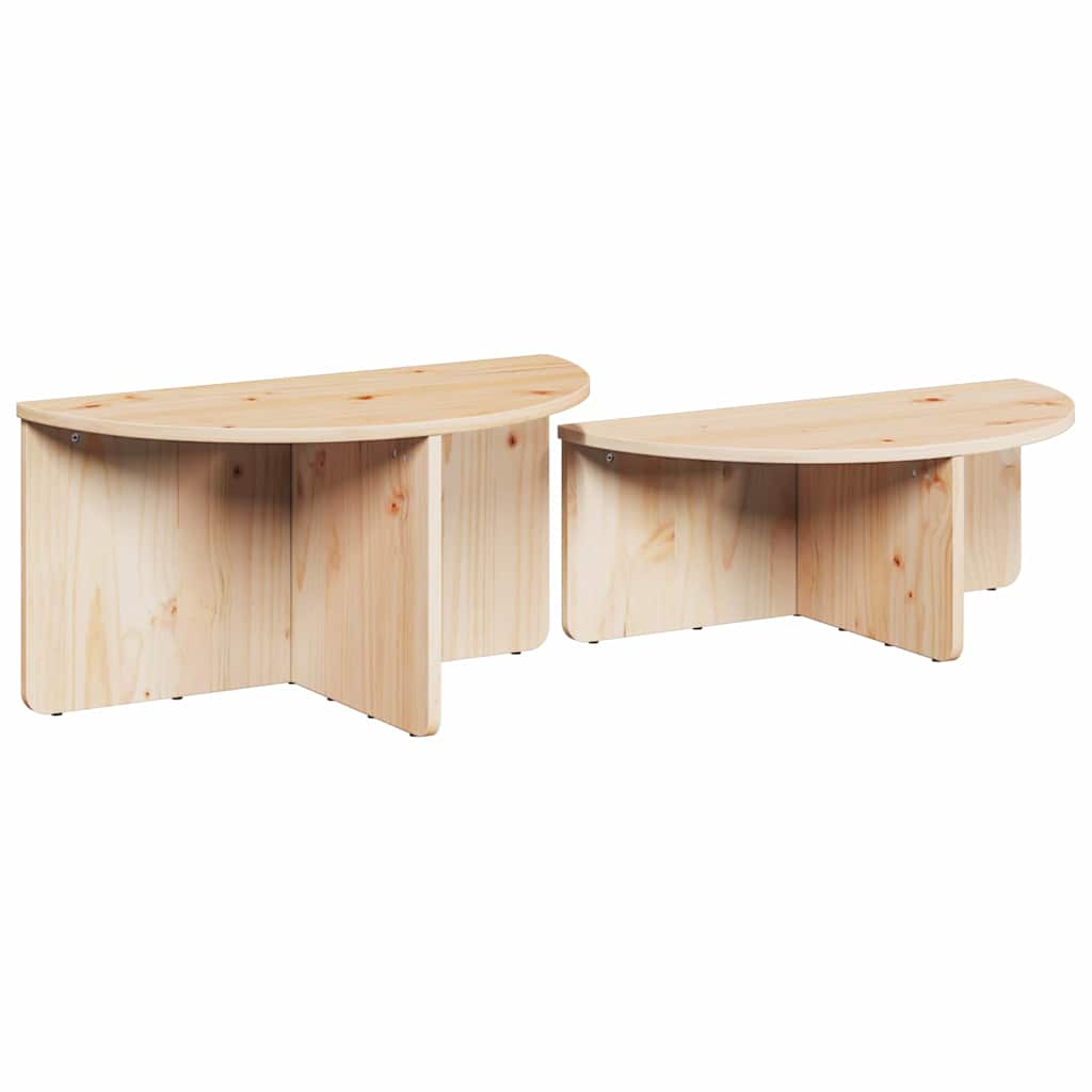 Table basse 2 pcs Naturel 79 x 39,5 x 40 cm Bois massif en pin - XIOS