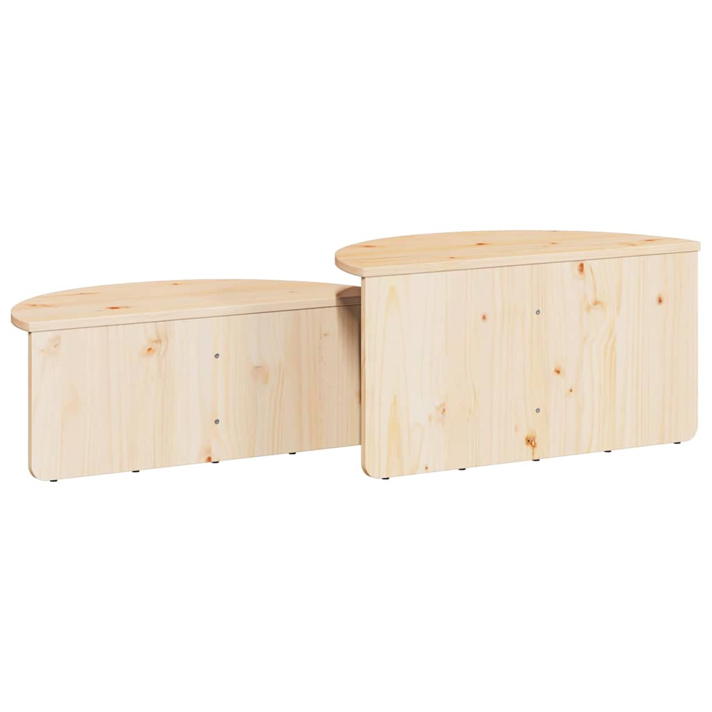 Table basse 2 pcs Naturel 79 x 39,5 x 40 cm Bois massif en pin - XIOS