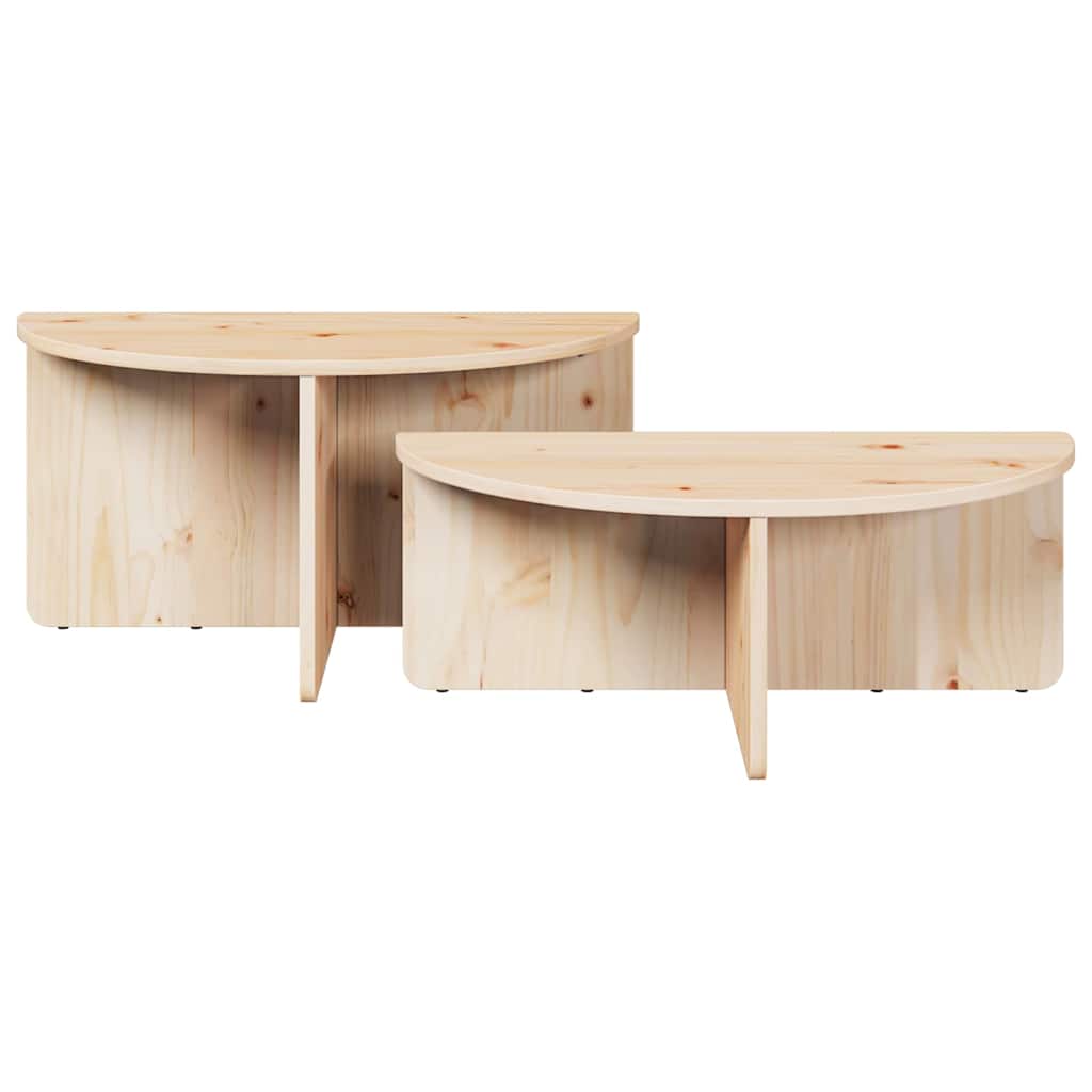 Table basse 2 pcs Naturel 79 x 39,5 x 40 cm Bois massif en pin - XIOS