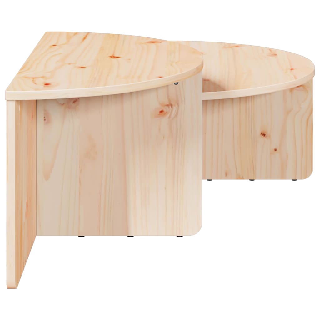 Table basse 2 pcs Naturel 79 x 39,5 x 40 cm Bois massif en pin - XIOS