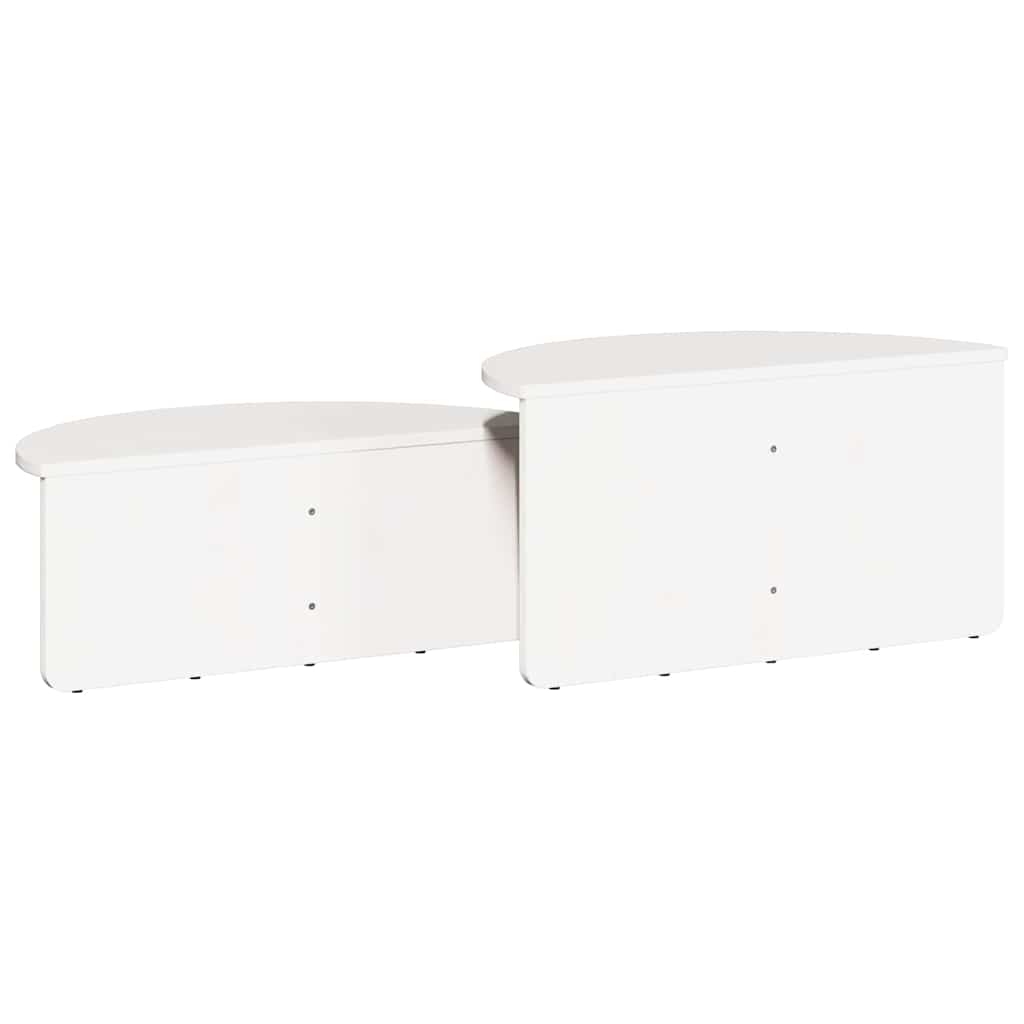 Table basse 2 pcs Blanc Bois massif en pin - XIOS